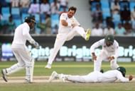 Yasir Shah in action for Pakistan.